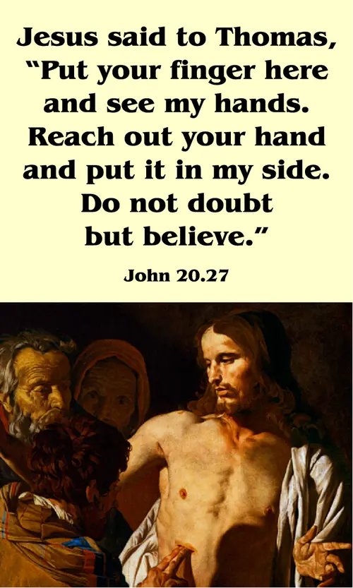 Second Sunday of Easter Year B -- John 20:27 Scripture