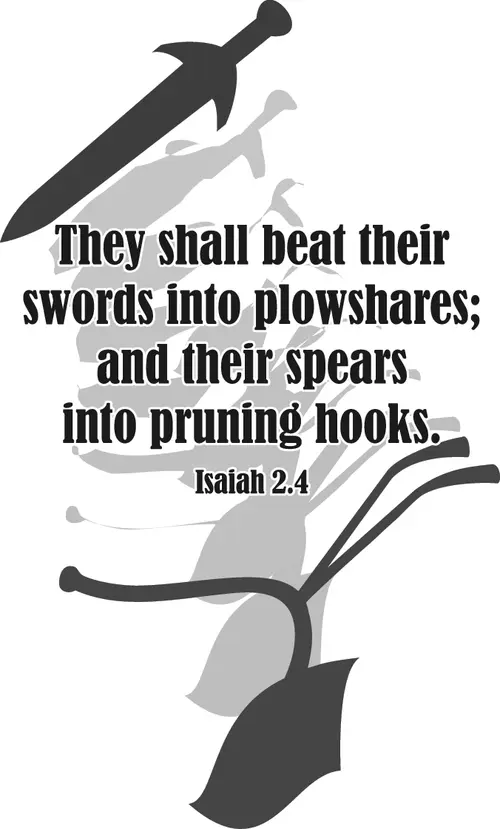Advent One Sunday Year A -- Isaiah 2: Swords to Plowshares (grayscale)