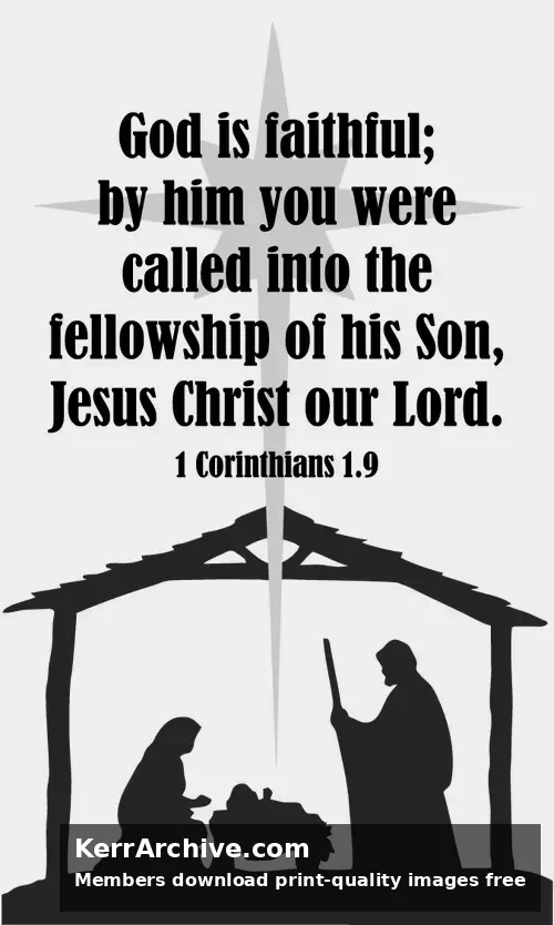 Year B Advent First Sunday — 1 Corinthians 1:9 (grayscale)