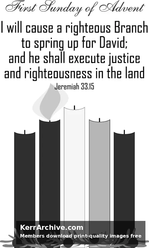 Year C Advent First Sunday — Jeremiah 33:15 (grayscale)