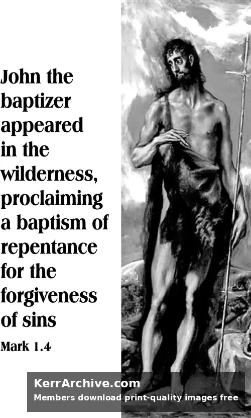 Year B Advent Second Sunday — Mark 1:4 (grayscale)