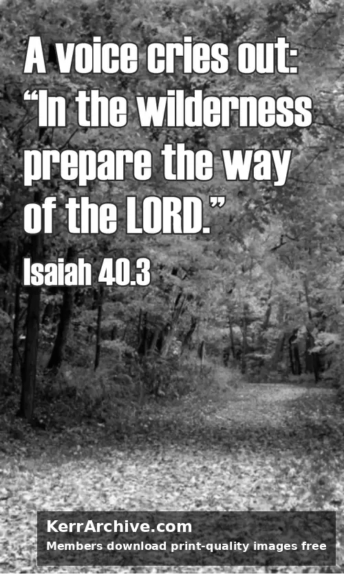Year B Advent Second Sunday — Isaiah 40:3 (grayscale)