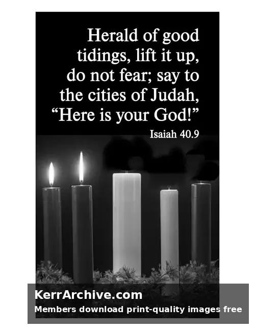 Year B Advent Second Sunday — Isaiah 40:9 (grayscale)