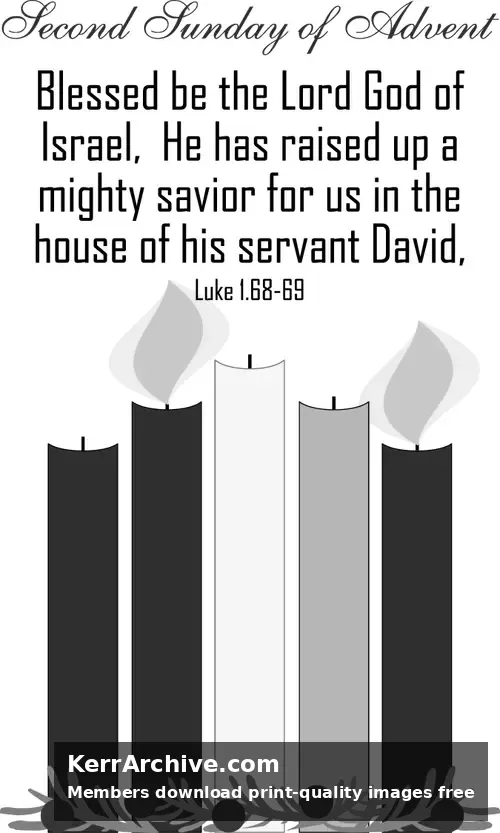 Year C Advent Second Sunday — Luke 1:68, 69 (grayscale)