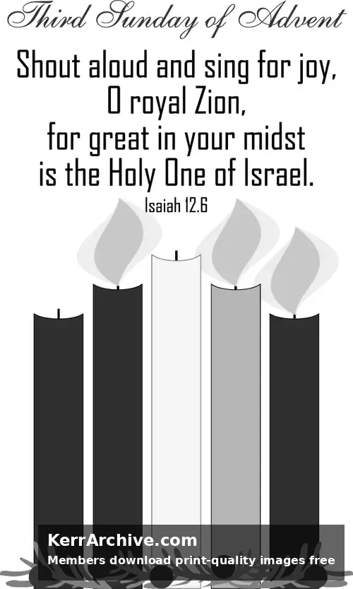 Year C Advent Sunday — Isaiah 12:6 (grayscale)