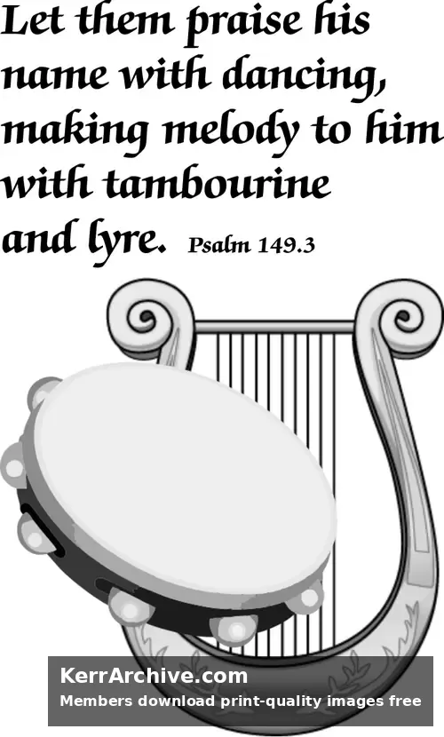 All Saints — Psalms 149:3 (grayscale)