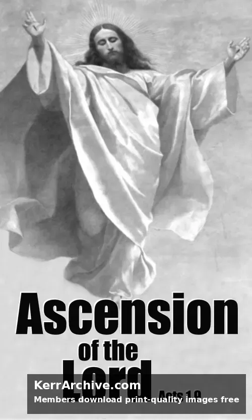 Ascension Day — Acts 1:9 (grayscale)