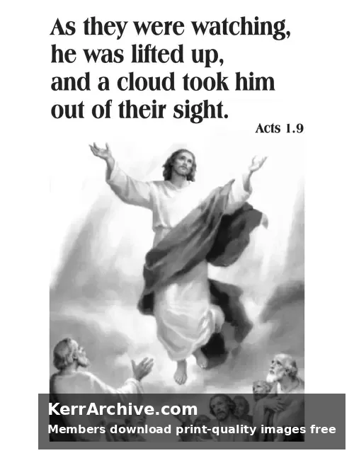 Ascension Sunday — Acts 1:9 (grayscale)