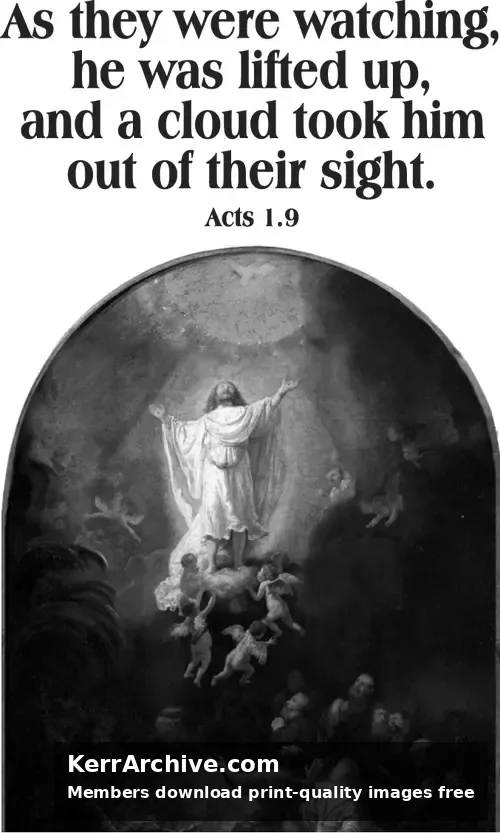 Ascension Sunday — Acts 1:9 (grayscale)