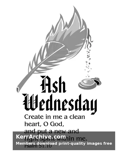 Ash Wednesday — Psalms 51:1o (grayscale)