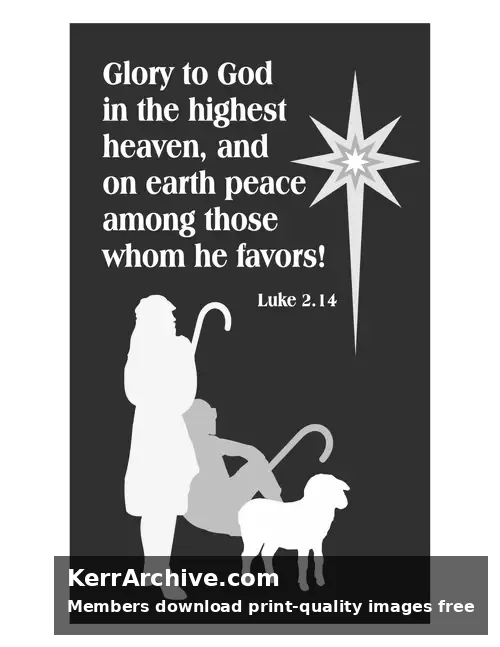 Christmas Eve — Luke 2:14 (grayscale)