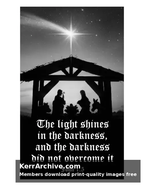 Year A Christmas Eve — John 1:5 (grayscale)