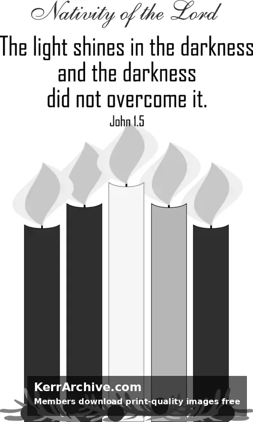 Christmas Eve — John 1:5 (grayscale)