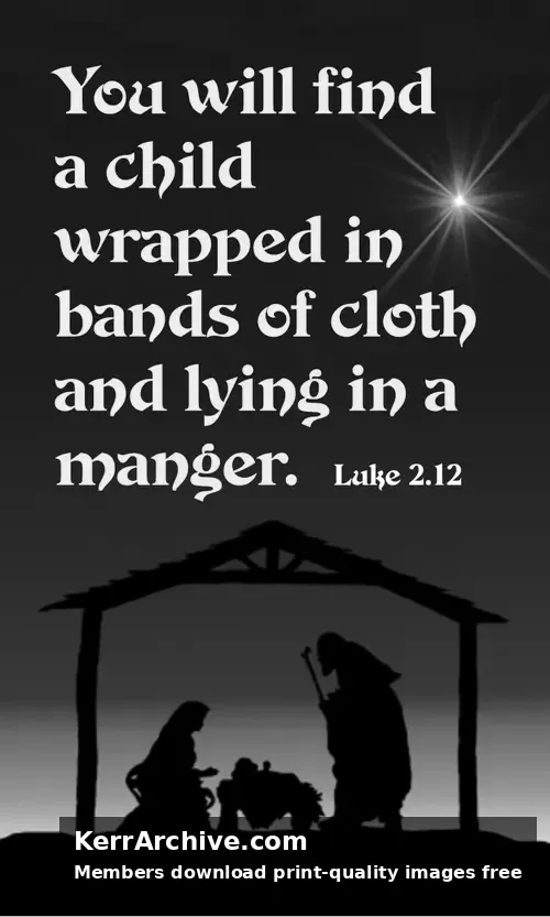 Christmas Eve — Luke 2:12 (grayscale)