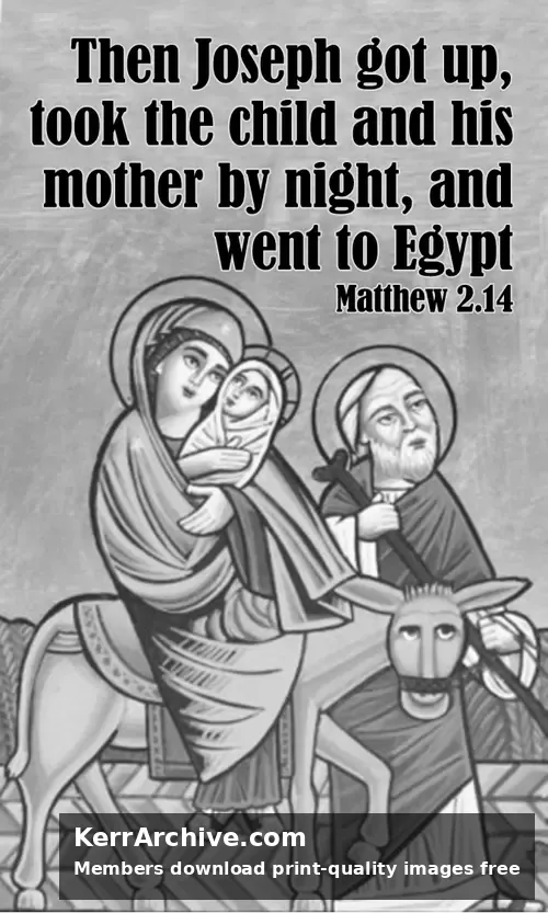 Year A Christmas First Sunday — Matthew 2:14 (grayscale)