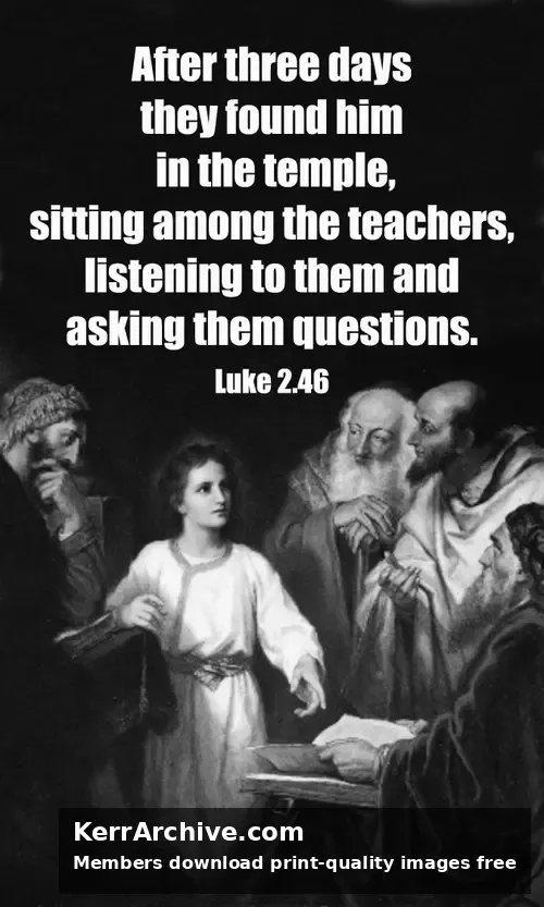 Year C Christmas First Sunday — Luke 2:46 (grayscale)