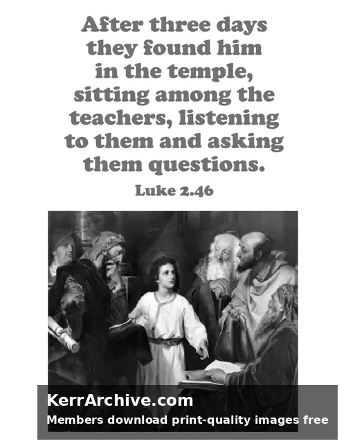 Year C Christmas First Sunday — Luke 2:46 (grayscale)