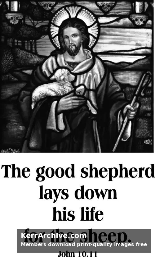 Year B Easter Four Sunday — John 10:11 (grayscale)