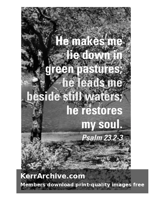 Year B Easter Four Sunday — Psalms 23:2-3 (grayscale)