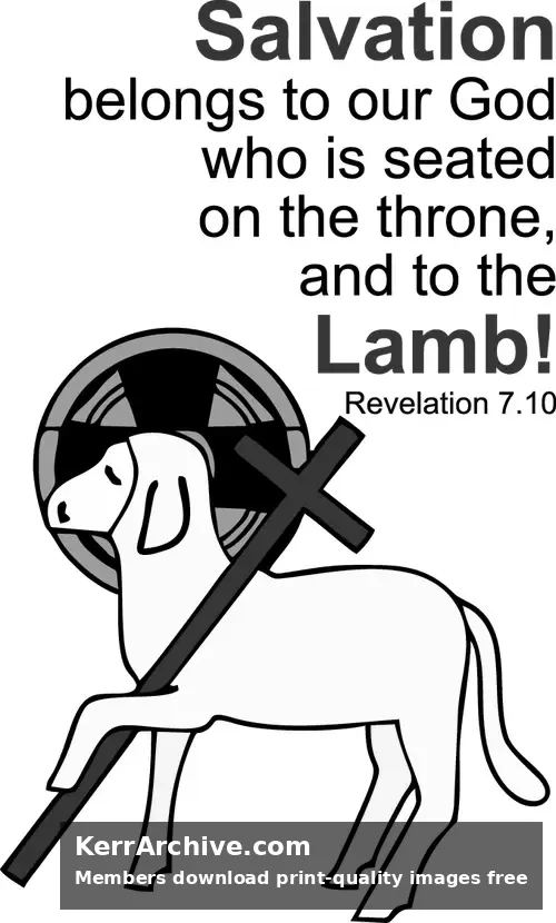 Year C Easter Four Sunday — Revelation 7:10 (grayscale)
