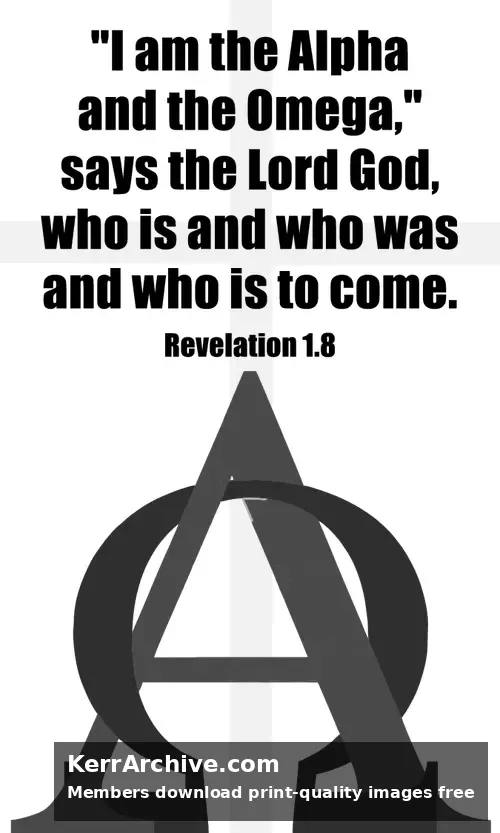Year C Easter Second Sunday — Revelation 1:8 (grayscale)