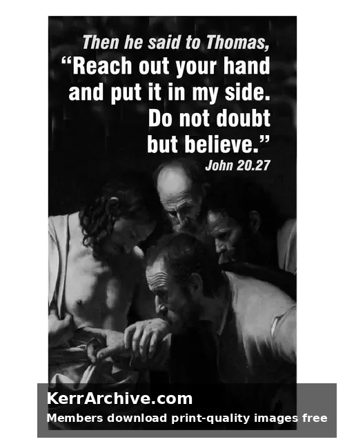 Year C Easter Second Sunday — John 20:27 (grayscale)