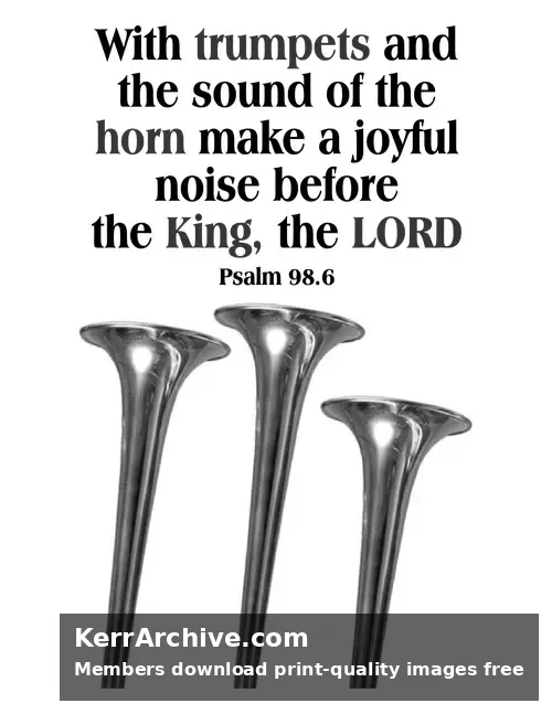 Year B Easter Six Sunday — Psalms 98:6 (grayscale)