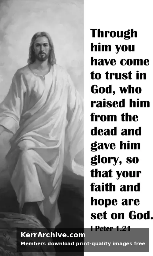 Year A Easter Sunday — 1 Peter 1:21 (grayscale)