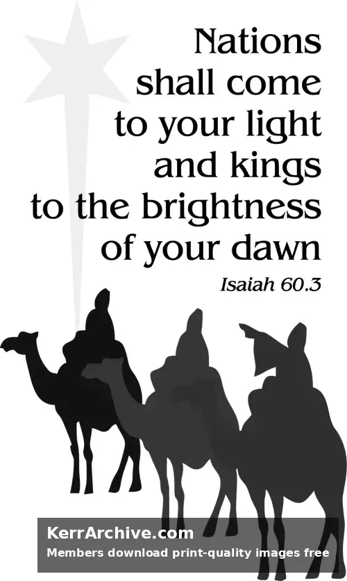 Year C Epiphany Sunday — Isaiah 60:3 (grayscale)