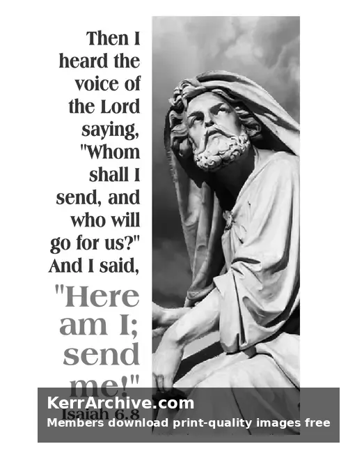 Year C Epiphany Sunday — Isaiah 6:8 (grayscale)