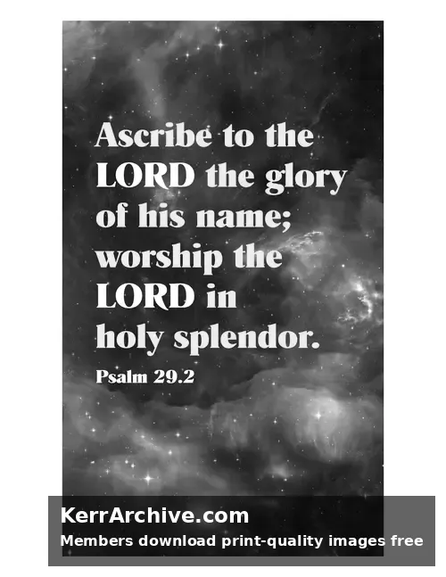 Year A Epiphany First Sunday — Psalms 29:2 (grayscale)