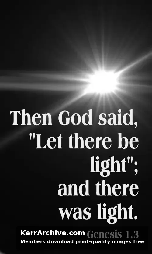 Year B Epiphany First Sunday — Genesis 1:3 (grayscale)
