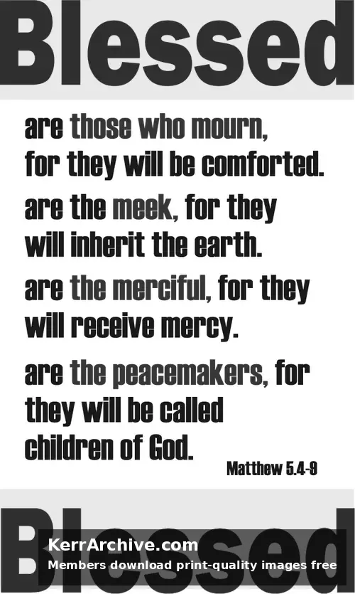 Year A Epiphany Four Sunday — Matthew 5:4-8 (grayscale)