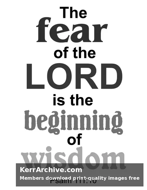Year B Epiphany Four Sunday — Psalms 111:10 (grayscale)