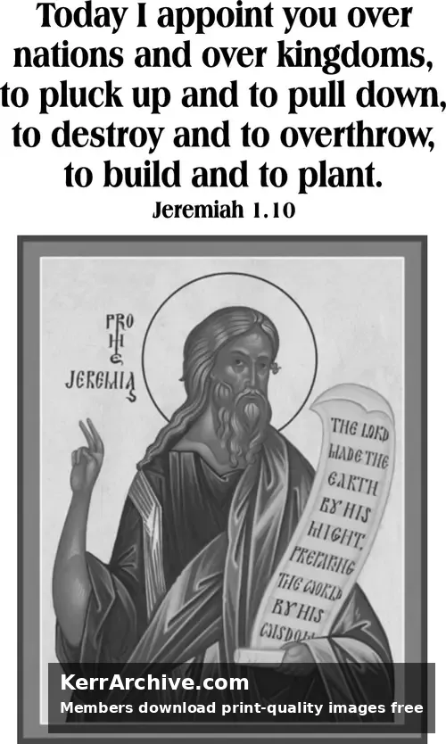 Year C Epiphany Four Sunday — Jeremiah 1:10 (grayscale)