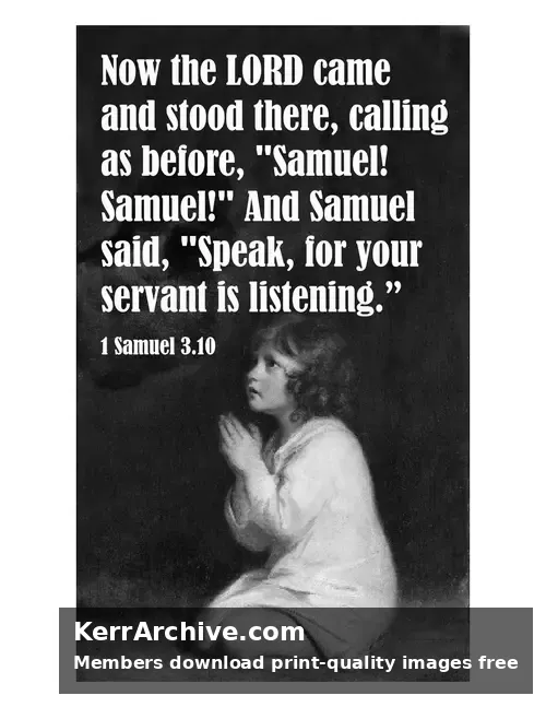 Year B Epiphany Second Sunday — 1 Samuel 3:10 (grayscale)