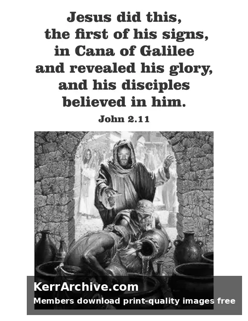 Year C Epiphany Second Sunday — John 2:11 (grayscale)