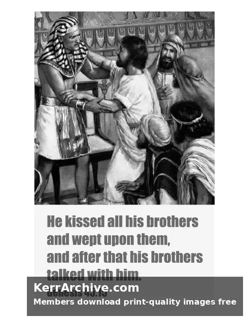 Year C Epiphany Seven Sunday — Genesis 45:15 (grayscale)