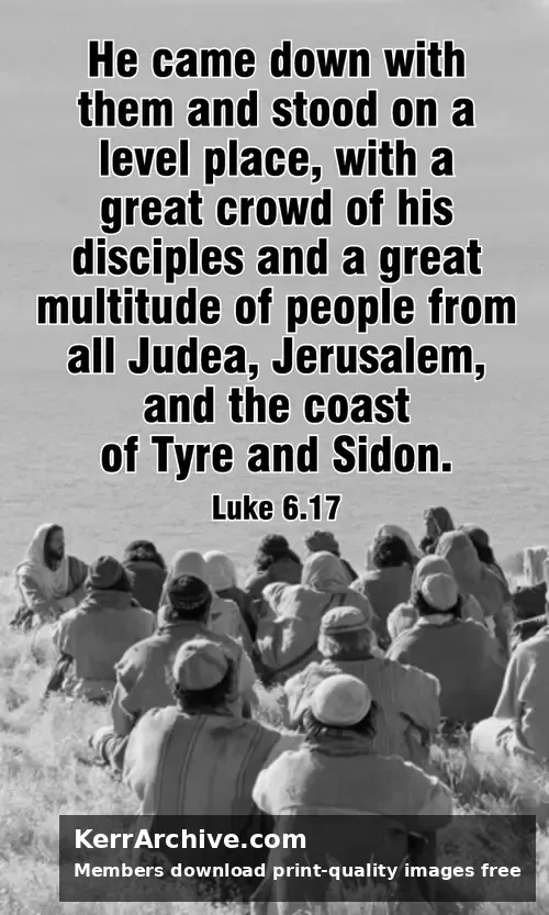 Year C Epiphany Six Sunday — Luke 6:17 (grayscale)