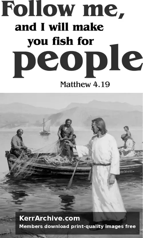 Year A Epiphany Sunday — Matthew 4:19 (grayscale)