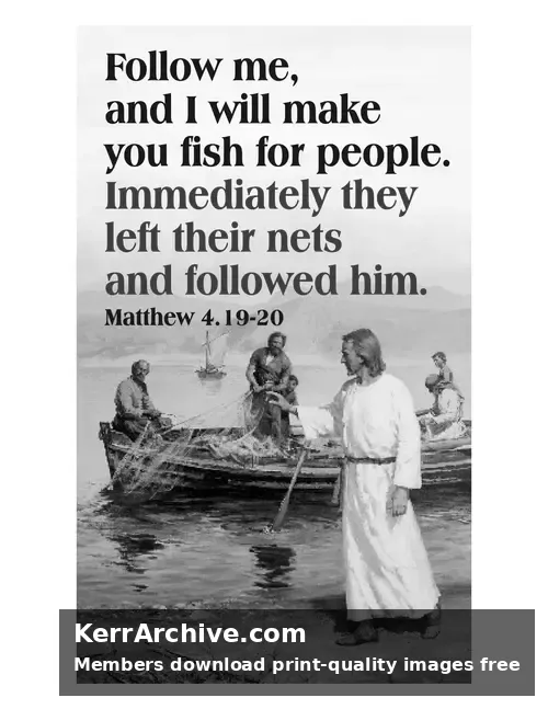 Year A Epiphany Sunday — Matthew 4:19-20 (grayscale)