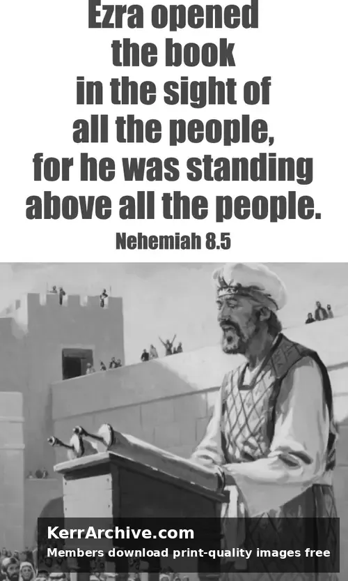 Year C Epiphany Sunday — Nehemiah 8:5 (grayscale)