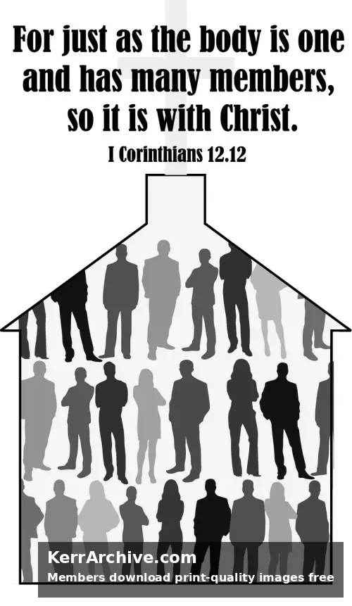 Year C Epiphany Sunday — 1 Corinthians 12:12 (grayscale)