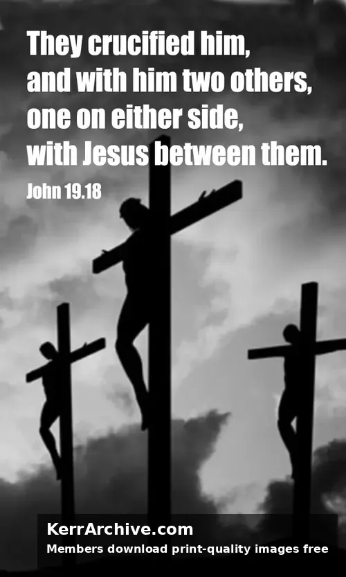 Good Friday — John 19:18 (grayscale)