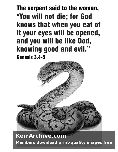Year A Lent First Sunday — Genesis 3:4-5 (grayscale)
