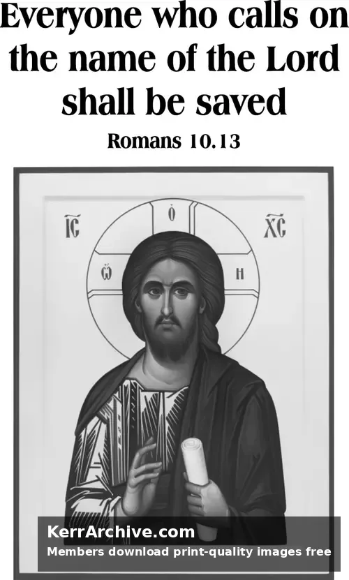 Year C Lent First Sunday — Romans 10:13 (grayscale)