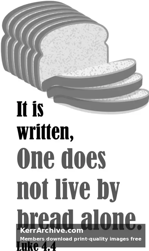 Year C Lent First Sunday — Luke 4:4 (grayscale)