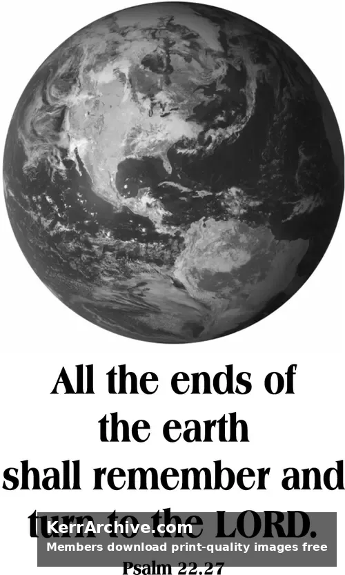 Year B Lent Second Sunday — Psalms 22:27 (grayscale)