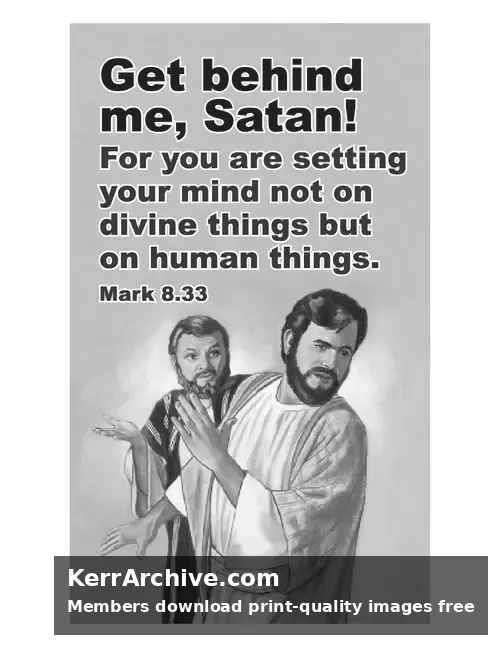 Year B Lent Second Sunday — Mark 8:33 (grayscale)