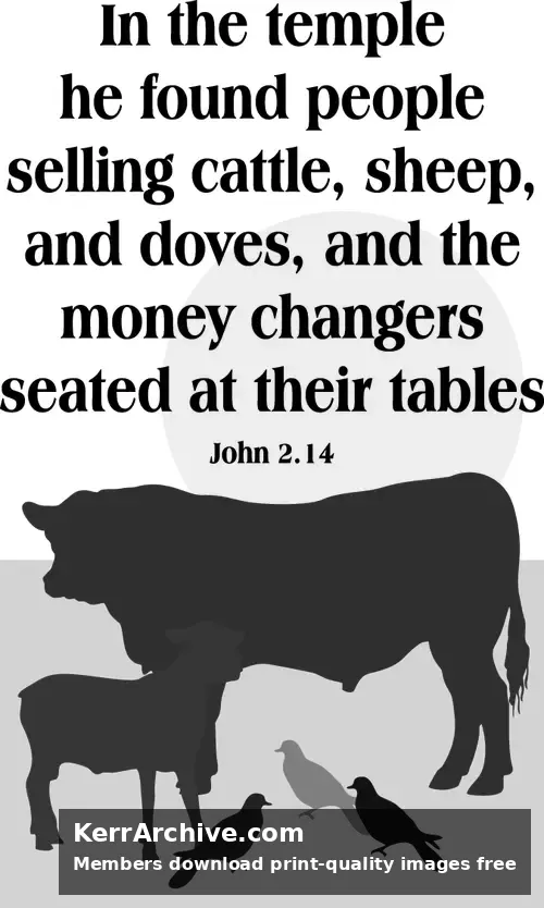 Year B Lent Sunday — John 2:14 (grayscale)